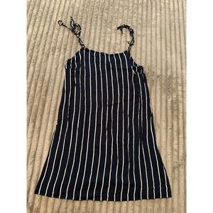 Billabong Womens‎ Navy Blue White Striped Tie Strap Cami Dress Small S/P/CH